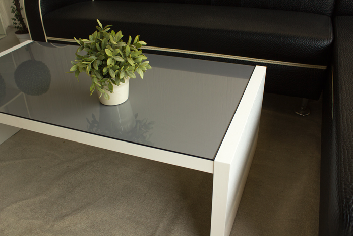 LYND 日式『燻黑6mm強化玻璃』木頭 大茶几