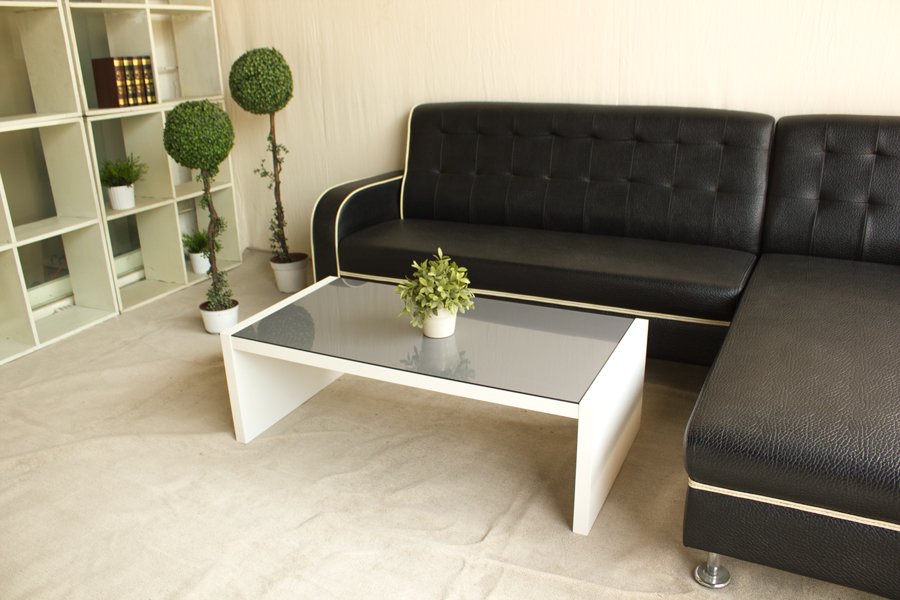 LYND 日式『燻黑6mm強化玻璃』木頭 大茶几