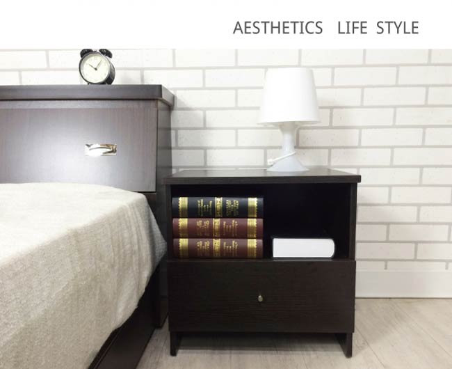 日式 極簡風 浮雕木紋 大方收納 床頭櫃/床邊櫃/矮櫃