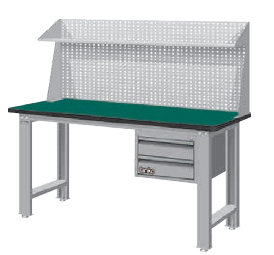 上架型(WQ-53)重型工作桌(吊櫃，抽屜可選)