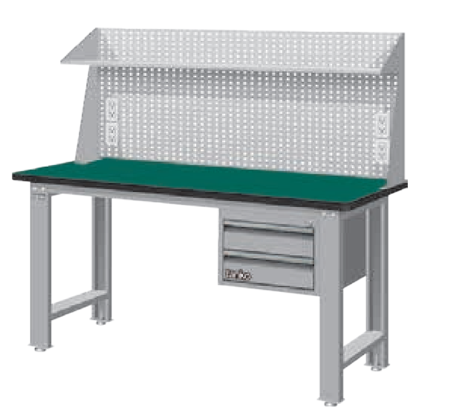 上架型(WQ-55)重型工作桌(吊櫃，抽屜可選)