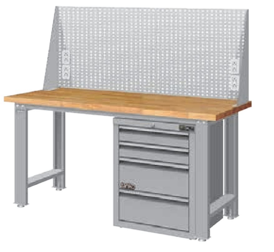 上架型(WQ-54)標準型工作桌(單櫃，抽屜可選)