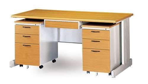 HU160*70木紋桌整組[木紋中抽]